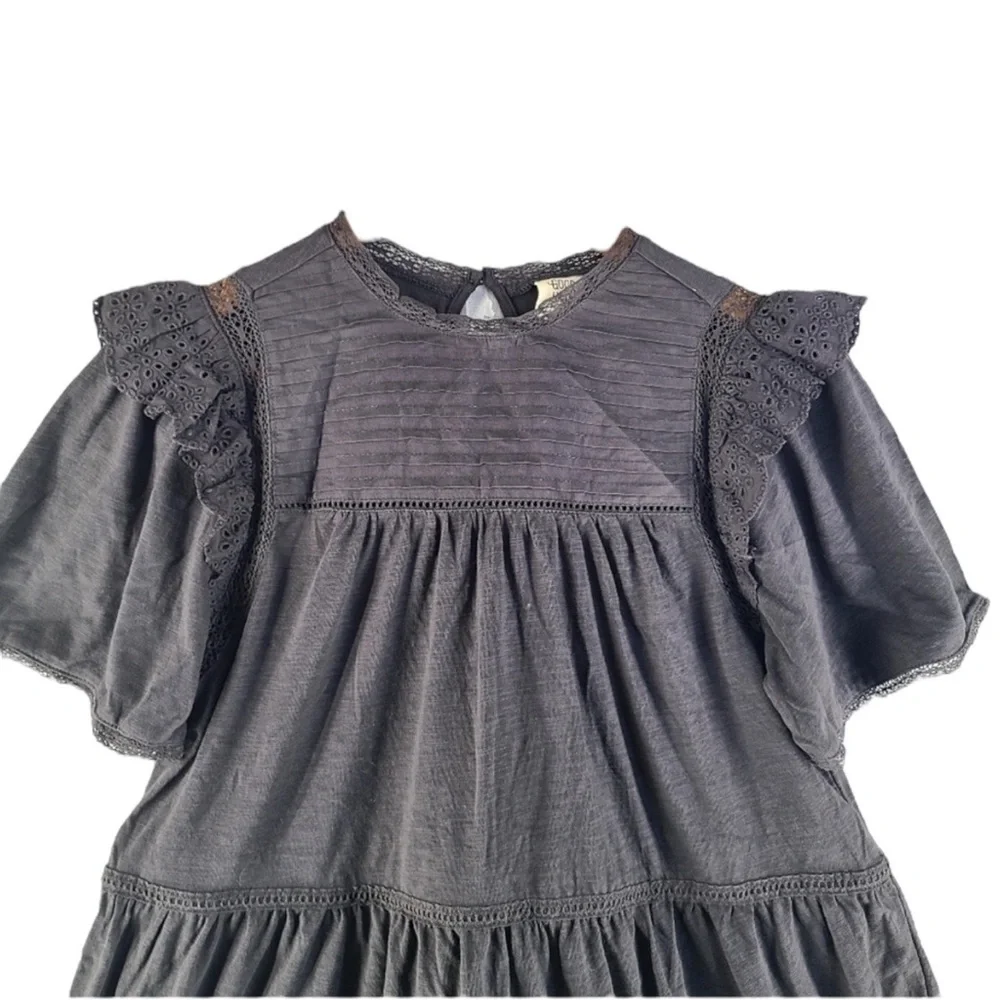 GOOD HART by MATILDA JANE McKinney Tierred Dress in Charcoal Size Small - Picture 4 of 9